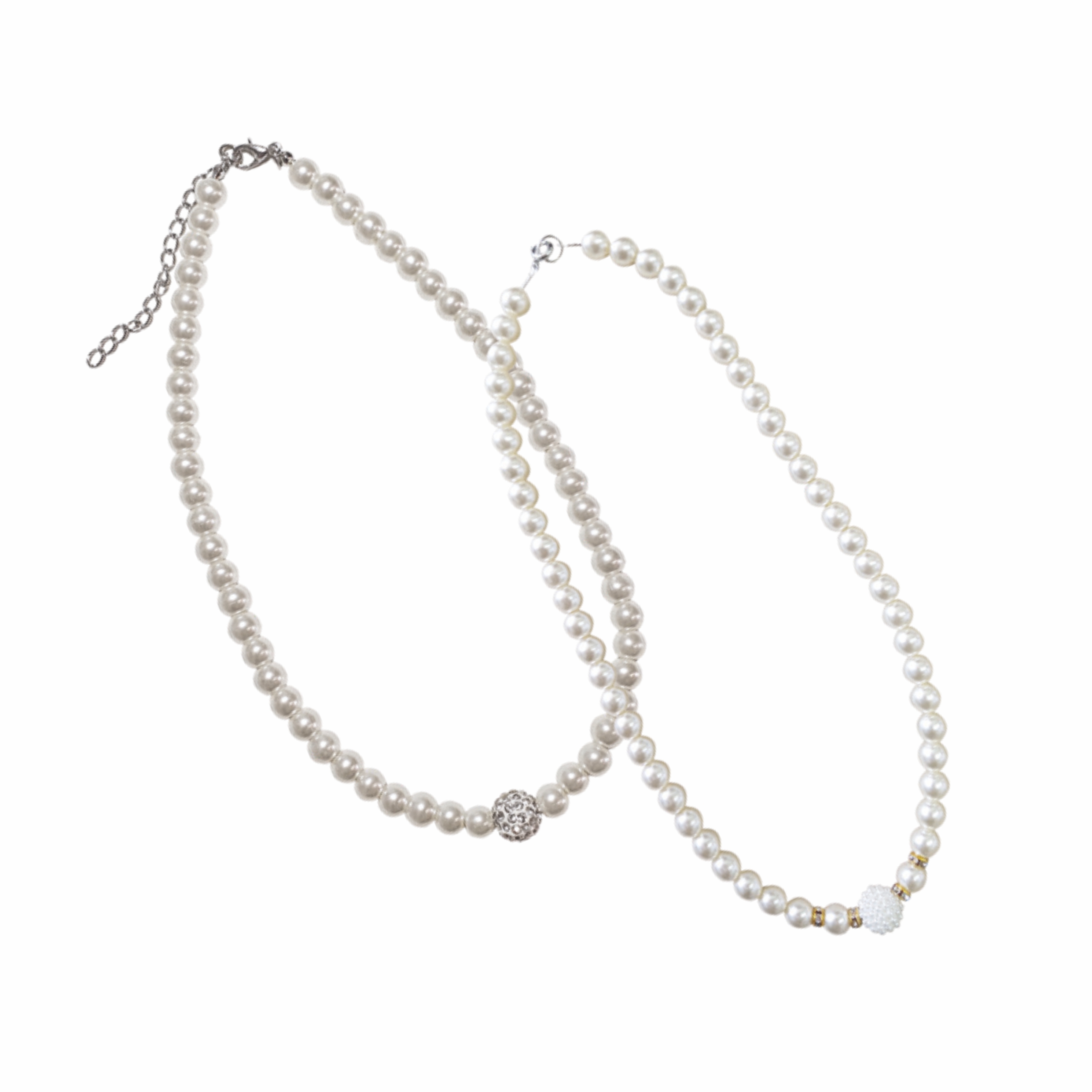 Collana Di Perle Con Strass Centrale 1 Collana di Perle con Strass Centrale