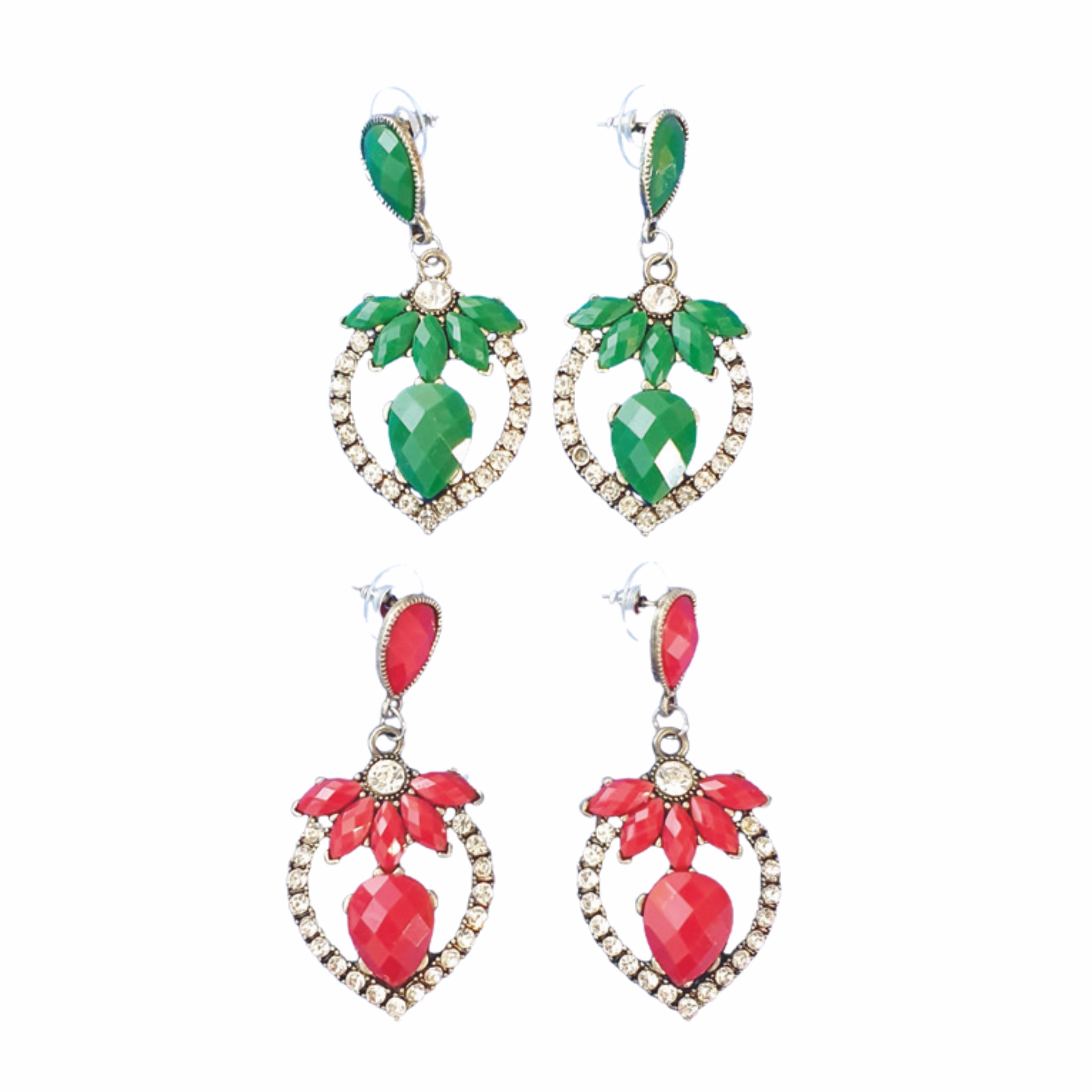 Orecchini Con Strass E Pietre Colorate 1 Orecchini con Strass e Pietre Colorate