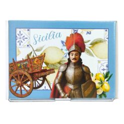 Scatola Folkloristica Sicilia - 300 Gr., Automontante Con Foto Sicilia 7 LS 107 X azzurra